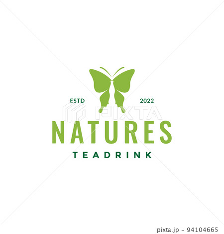 butterfly green drink logo design 94104665