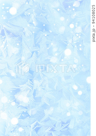 Ice blue ornament made by frost on a window 94108025