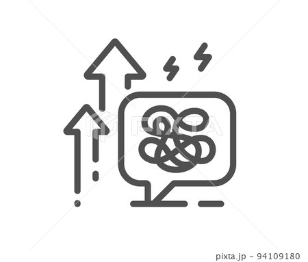 Stress grows line icon. Anxiety depression chat sign. Mental health symbol. Quality design element. Linear style stress grows icon. Editable stroke. Vector 94109180