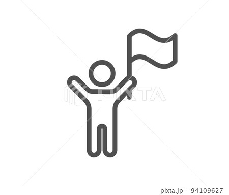 Leadership line icon. Success flag sign. Winner symbol. Quality design element. Linear style leadership icon. Editable stroke. Vector Leadership line icon. Success flag sign. Winner symbol. Quality design element. Linear style leadership icon. Editable stroke. Vector 94109627