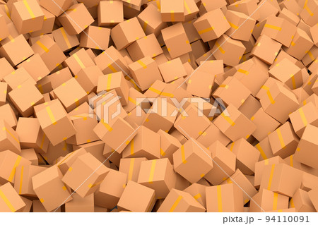 Cardboard box or carton on white background, carrying parcel and online shopping 94110091