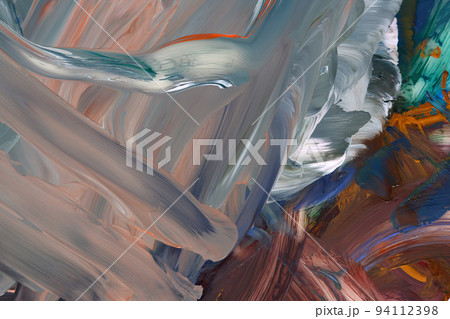 abstract colored drawing with gouache on canvas 94112398
