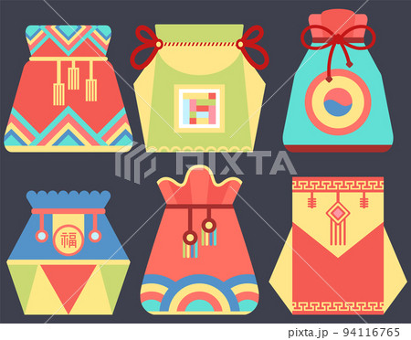 Lucky Bag, Chinese Tradition and Greeting Vector 94116765