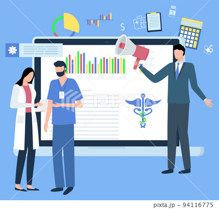 Online Medicine, Doctors and Screen with Analysis 94116775