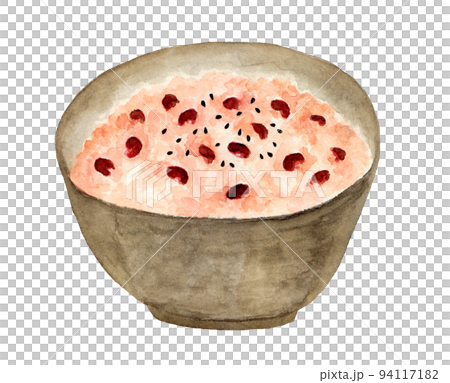 手描き水彩の赤飯イラスト 手描き水彩の赤飯イラスト 94117182