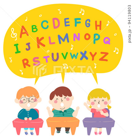 Kids Student Class Singing Alphabet Illustration 94119803