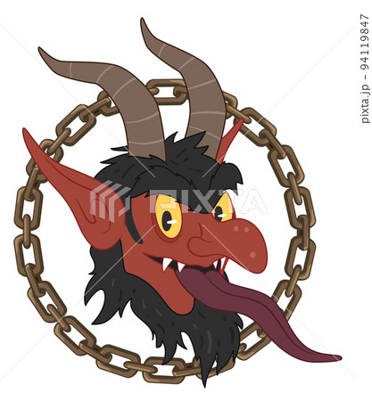 Krampus Chain Austria Christmas Icon Illustration Krampus Chain Austria Christmas Icon Illustration 94119847