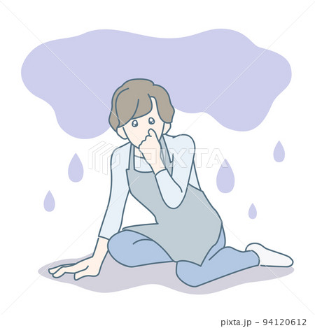 悲劇のヒロインポーズで悲しそうにウルウルする主婦 悲劇のヒロインポーズで悲しそうにウルウルする主婦 94120612