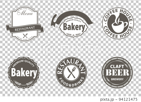 Emblem restaurant logo mark illustration set 94121475