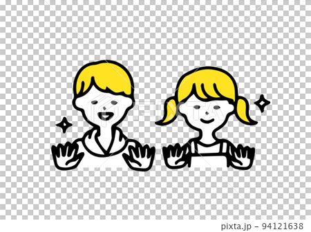 兒童洗手的簡單圖標 94121638