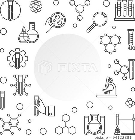 Chemistry vector illustration with outline round frame 94122881
