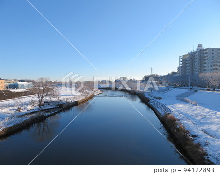 雪景色 鶴見川 鴨居 雪景色 鶴見川 鴨居 94122893