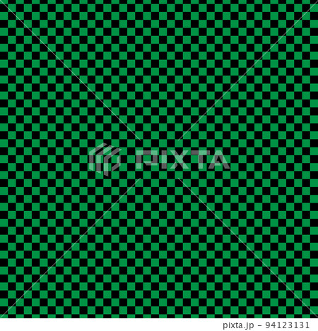 緑と黒の市松模様、背景素材 94123131