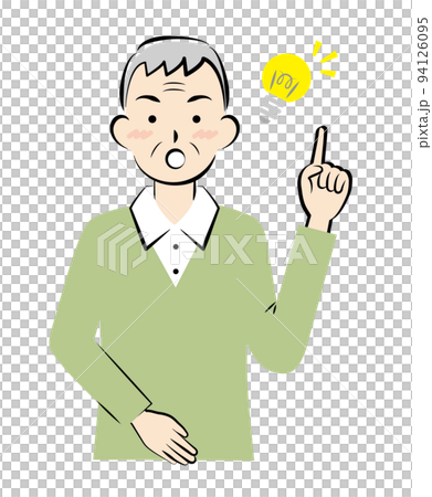 閃いた私服の高齢の男性 94126095