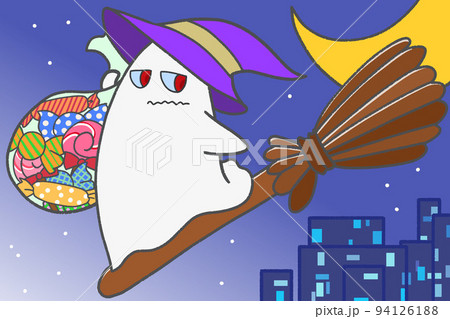 お菓子を配るオバケ イラスト ハロウィンのイラスト素材 [94126188