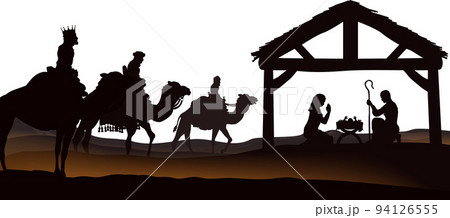 Christmas Nativity Scene Silhouette 94126555