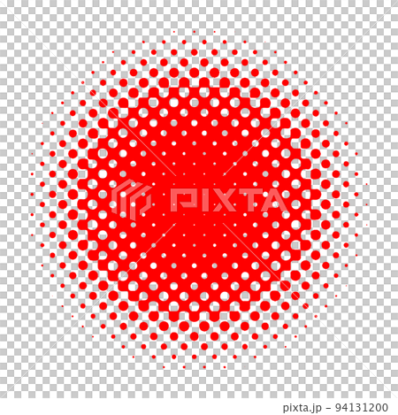 赤いハーフトーンの丸 94131200