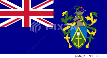 Pitcairn Islands flag in official rate and colors, vector Pitcairn Islands flag in official rate and colors, vector 94131652