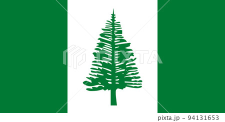 Norfolk Island flag in official rate and colors, vector 94131653