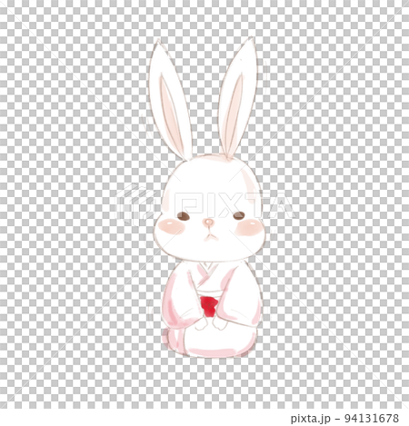 Kimono rabbit doing New Year's greetings Kimono rabbit doing New Year's greetings 94131678