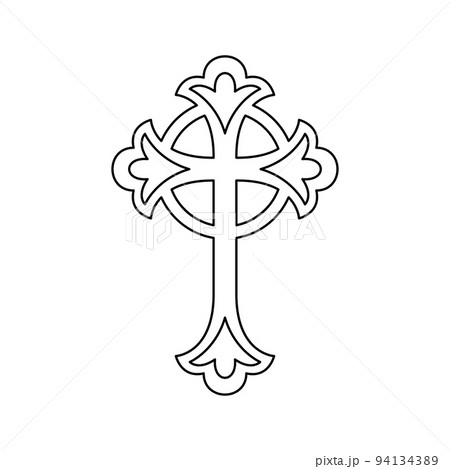 Coloring page with Christian Cross for kids Coloring page with Christian Cross for kids 94134389