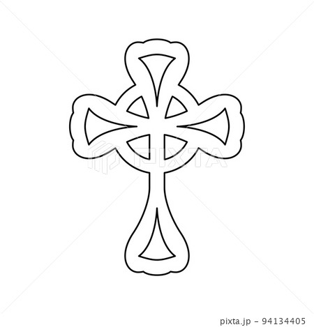 Coloring page with Christian Cross for kids Coloring page with Christian Cross for kids 94134405