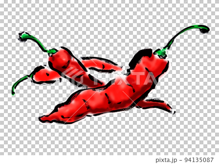 Hand drawn illustration of hot pepper 94135087