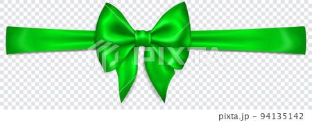 Green bow with horizontal ribbon Green bow with horizontal ribbon 94135142