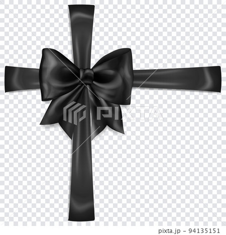 Black bow with crosswise ribbons 94135151