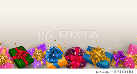 Background with repeating gift boxesのイラスト素材 [94135363] - PIXTA