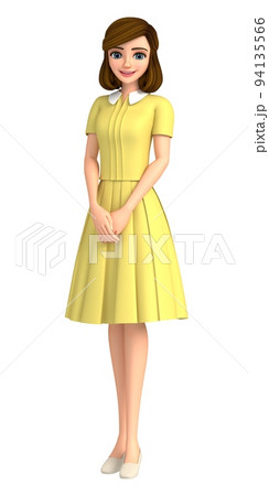 受付で案内に立つ女性 94135566