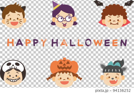 ハロウィン　子ども　仮装　イラスト　主線なし 94136252