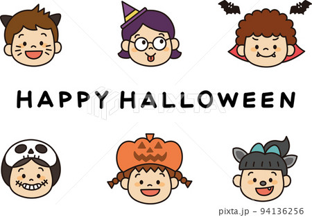 ハロウィン　子ども　仮装　イラスト　主線あり 94136256