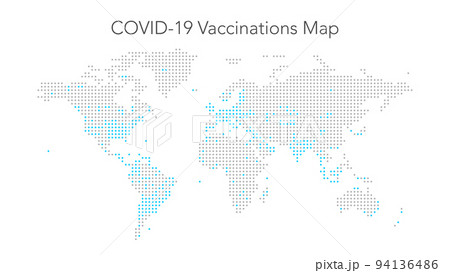 Vaccinations Map of Coronavirus. COVID-19 Dotted Infographic Vaccinations Map of Coronavirus. COVID-19 Dotted Infographic 94136486