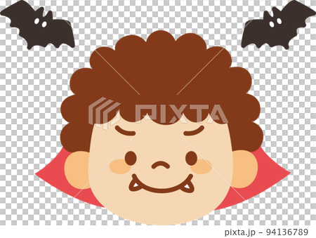 ハロウィン　子ども　仮装　吸血鬼　イラスト　主線なし 94136789