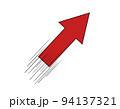 疾走感のある赤い矢印 94137321