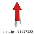 疾走感のある赤い矢印 94137322