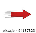 疾走感のある赤い矢印 94137323