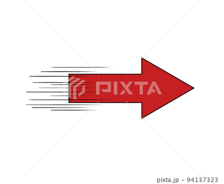 疾走感のある赤い矢印 94137323