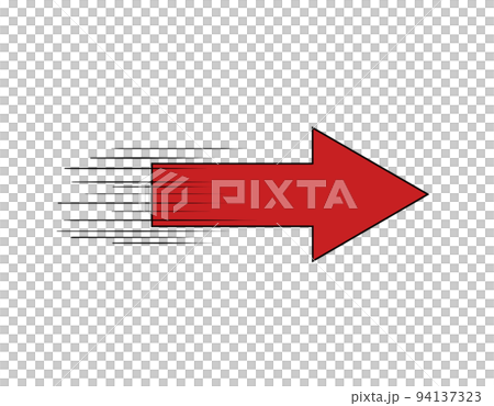 疾走感のある赤い矢印 94137323