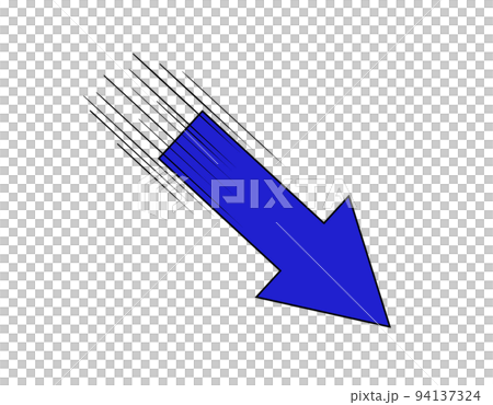 疾走感のある青い矢印 94137324
