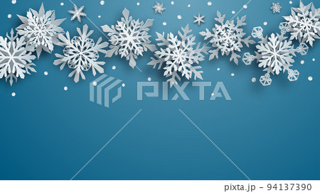 Christmas background of paper snowflakes 94137390