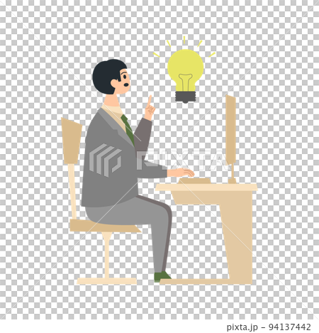 Illustration of an inspired businessman Illustration of an inspired businessman 94137442