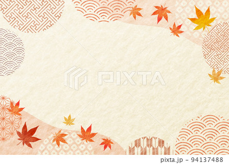 秋・敬老の日・和紙・背景・和柄・お歳暮・Japanese style・麻の葉・伝統・模様 94137488