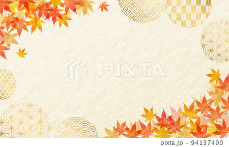 秋・敬老の日・和紙・背景・和柄・お歳暮・Japanese style・麻の葉・伝統・模様 94137490
