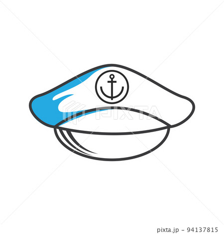 Illustration of marine hat icon Illustration of marine hat icon 94137815