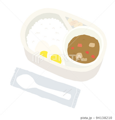 テイクアウトのカレーライスの手描きイラスト 94138210