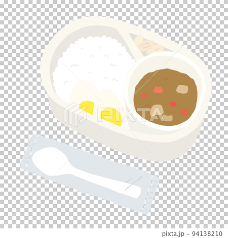テイクアウトのカレーライスの手描きイラスト 94138210
