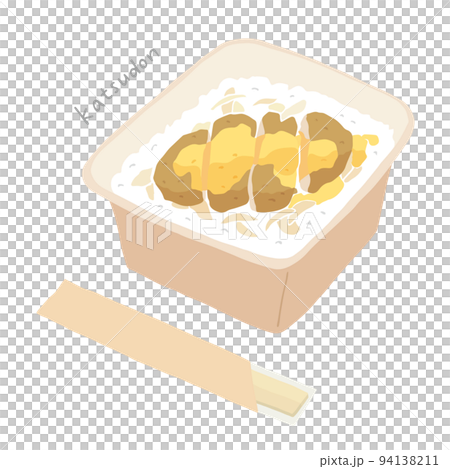 Hand drawn illustration of takeaway katsudon 94138211