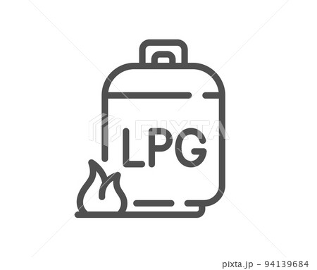 Gas cylinder line icon. LPG fuel container sign. Liquefied petroleum gas bottle symbol. Quality design element. Linear style gas cylinder icon. Editable stroke. Vector Gas cylinder line icon. LPG fuel container sign. Liquefied petroleum gas bottle symbol. Quality design element. Linear style gas cylinder icon. Editable stroke. Vector 94139684